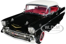 1957 CHEVROLET BEL AIR HARDTOP BLACK 1/18 DIECAST MODEL BY ROAD SIGNATURE 92109