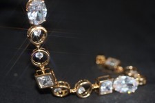 Unique Design Created Diamond Bracelet / 20cm /Rose Gold Filled