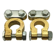 Brass Battery Terminal Connector Clamps Top Post Battery Terminals Set for Mari