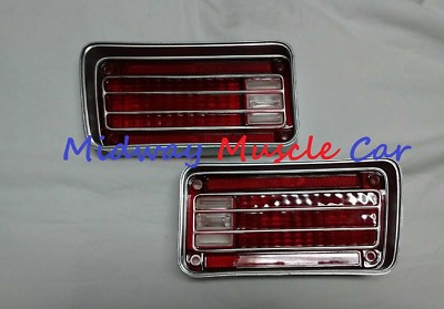 rear bumper tail lamp light lens L & R pair 70 1970 Chevy Chevelle Malibu