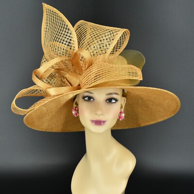 M22021( Gold )Kentucky Derby Church Wedding Tea Party Wide  display picture 1