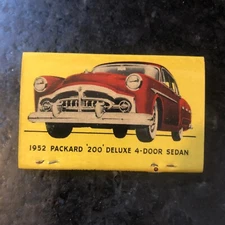 Rare Vintage Royal Flash Matchbook RHEA MOTOR CO. 1952 Packard Classic Car