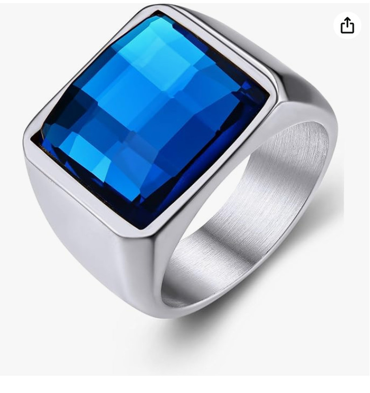 KeyStyle Square Gemstone Signet Ring for Men - image 1