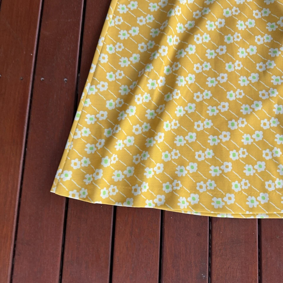 Vestido de té vintage años 60 talla 18 se adapta a 14 amarillo floral bloque M de Melbourne Foto 2 de 4