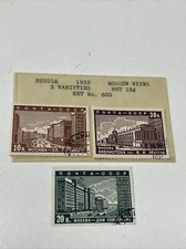 VINTAGE STAMP LOT RUSSIA MOSCOW VIEWS 1939 WW2 POSTMARK