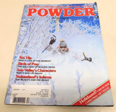 Powder the Skiers Magazine December 1982 Vintage Skiing Lake Tahoe Sun Valley