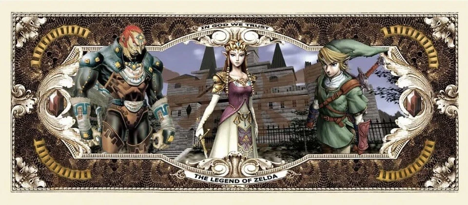 100 Pack Legend of Zelda Video Game Collectible 1 Million Dollars Novelty Money - Image 3 of 4