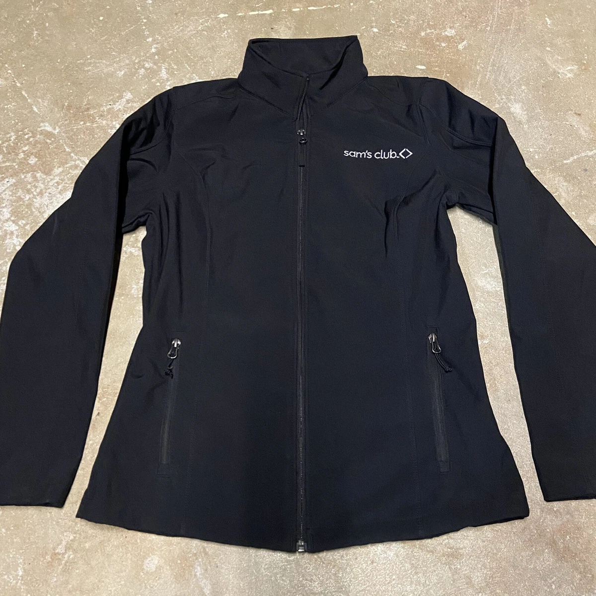 Port Authority Womens Jacket Black Sam s Club Zip Up Pockets Mock Neck Medium