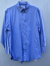 Charles Tyrwhitt Mens Dress Shirt Size 42 White Blue Long Sleeves  s Buttons Up