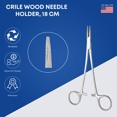 Crile Wood Needle Holder 18 cm Stainless Steel Surgical Instruments Germen Grade
