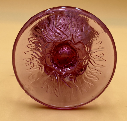 TIARA GLASS PINKISH PURPLE SWUNG BUD VASE 11" TALL DUSTY ROSE - Picture 7 of 7