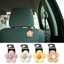 2pcs Cute Flower Car Seat Back Headrest Hook for Grocery Bag Purse Hanger Hook