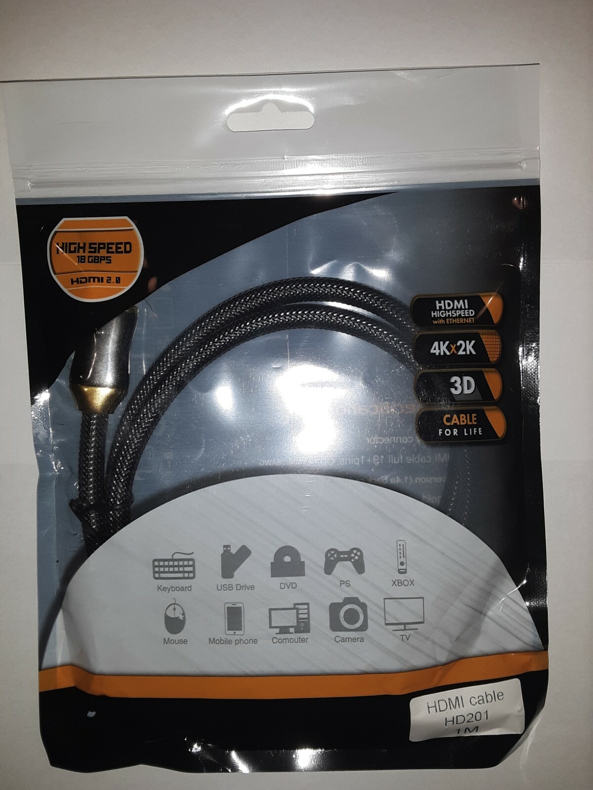 1M High-Speed HDMI Cable with Ethernet & 24K Gold Plated Connectors  -image