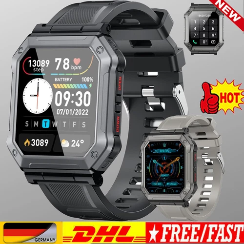 Sport Bluetooth Smartwatch Armband Blutdruck Herren Damen Fitness Tracker Uhr