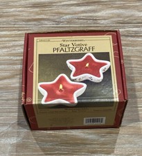 New Pfaltzgraff Winterberry Star Votive 5”Candle Holly Red Green White Christmas