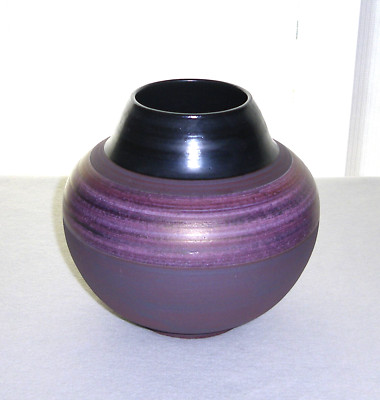 VTG Handmade Studio Art Pottery Metalic Glaze Signed Carlee Weston Multicolor