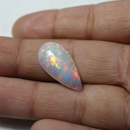 5,3 kt 21 x 10,4 mm natürlicher AAA auffälliger Multi Feuer äthiopischer Opal Birne Cabochon - Bild 6 von 11