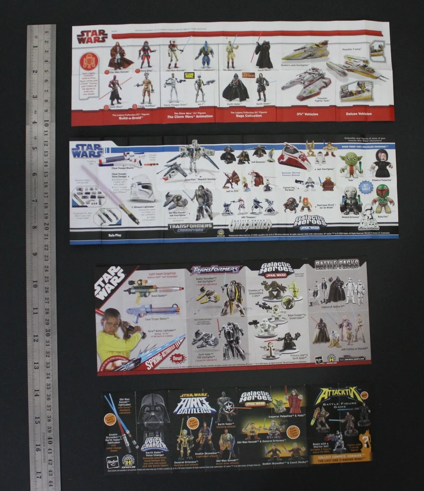 2004, 2006, 2008, 2009 Set of 4 x Hasbro STAR WARS MINI FOLDOUT CATALOGS All New - Image 2 of 4
