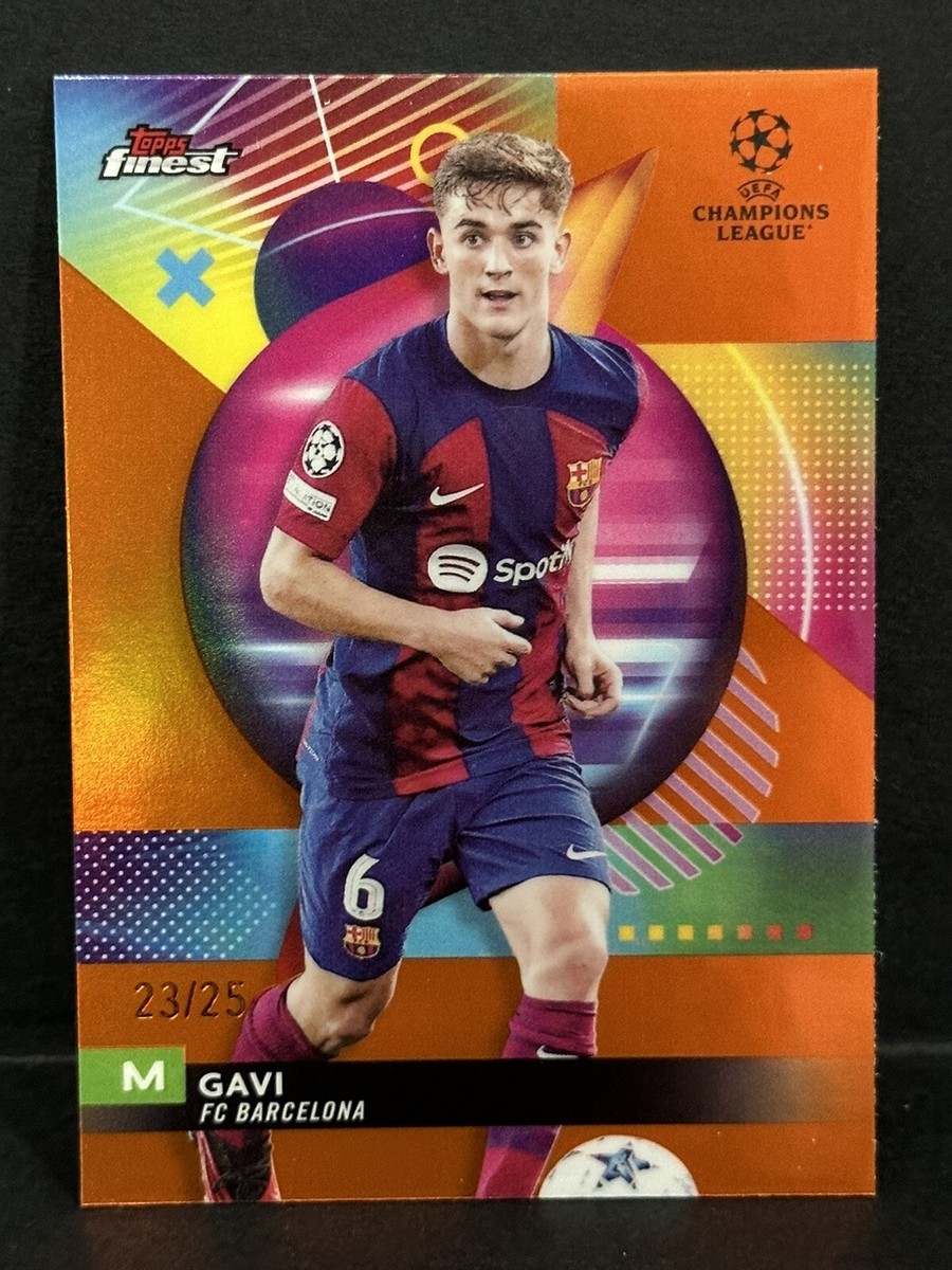 2023-24 Topps Finest UEFA Club Competition Barcelona Gavi Orange