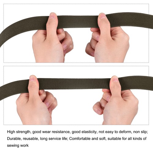 Twill Wide Elastic Band Double-Side 1 inch Flat 2 Yard Woven Elastic Band Kni... - 第 3/6 張圖片