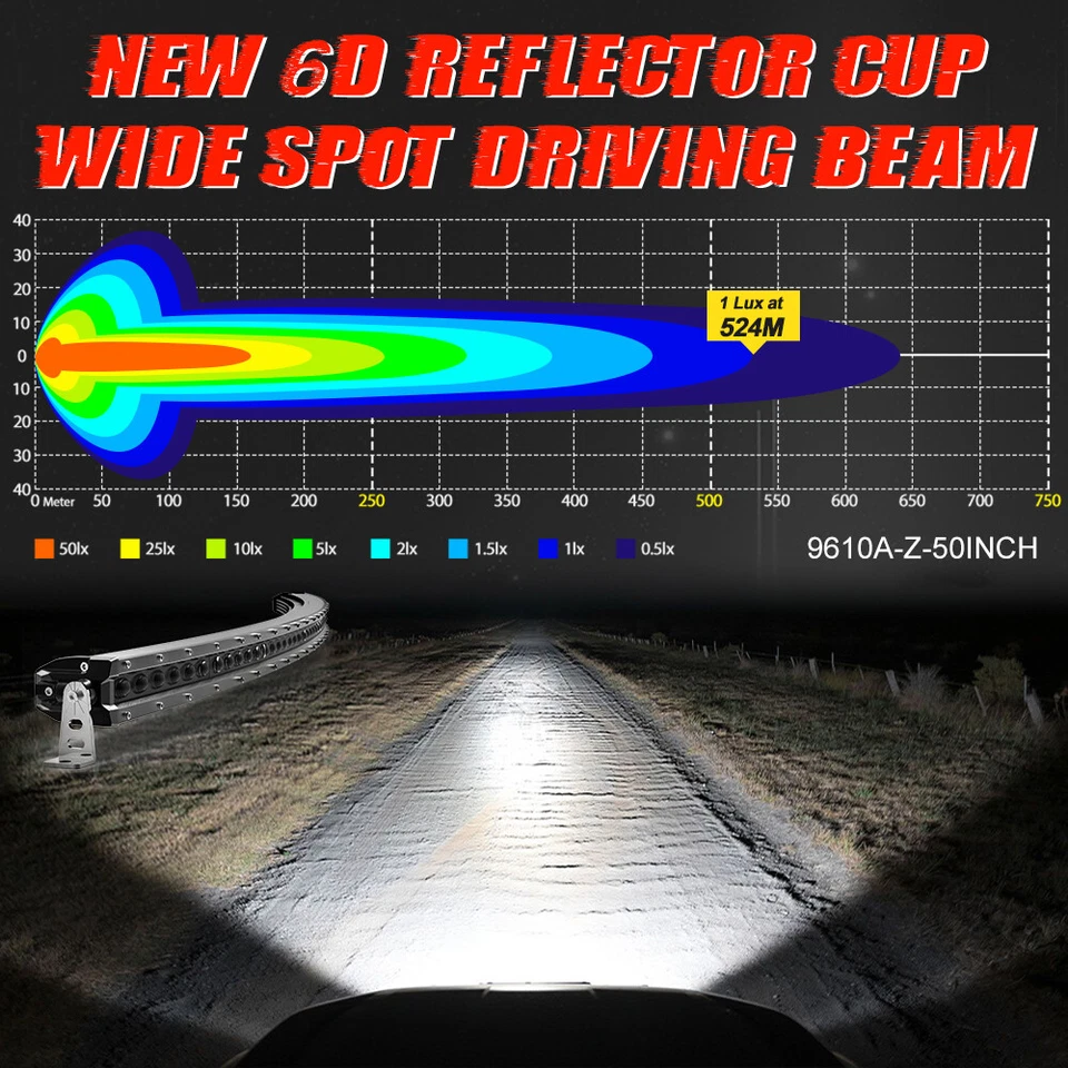 Barra de luz LED + cable para Polaris Ranger XP 570 1000 Crew 4x4 techo curvo superior 50" Foto 3 de 4