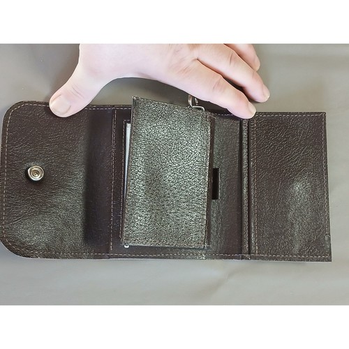 Vintage Damen Geldbörse braun Kunstleder mit Riemen - Bild 7 von 9