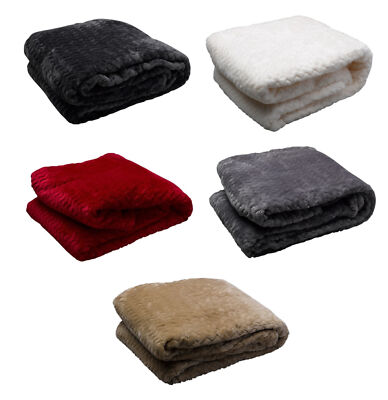 Velosso Moda superweiche Fleecedecke kuschelig warm Bett Sofa groß Zick Zack Überwurf