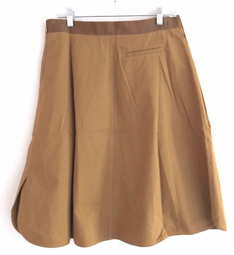 Falda de lona de algodón M. Martin para mujer talla S marrón plisada patinadora completa - Imagen 2 de 9