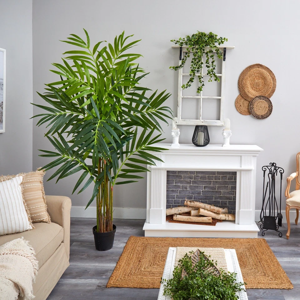 8’ Artificial King Palm Tree (Real Touch) Tropical Home Decor. Retail $308 - Image 2 of 2