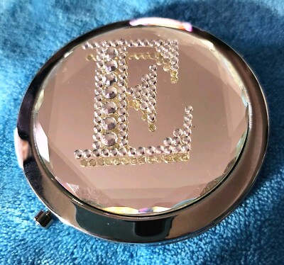 Bedazzled E Cosmetic Mirror - Sparkly & Stylish Makeup Accessory! Free Shipping