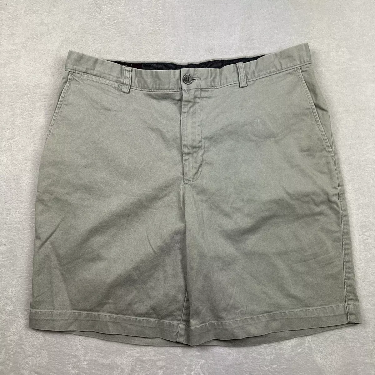 Johnston Murphy Shorts Mens 36 Gray 98 Pima Cotton 2 Spandex Chino Comfort