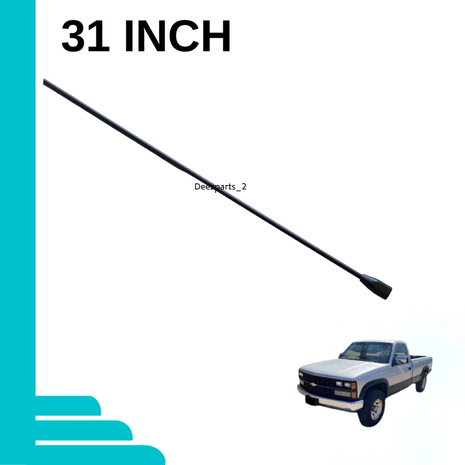 Antena 31" negra para camioneta GMC G1500 G2500 G3500 1992-1996 hembra Foto 3 de 4