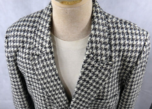 VINTAGE 1980s Houndstooth Blazer black white checker jacket suit pant set - Picture 37 of 59