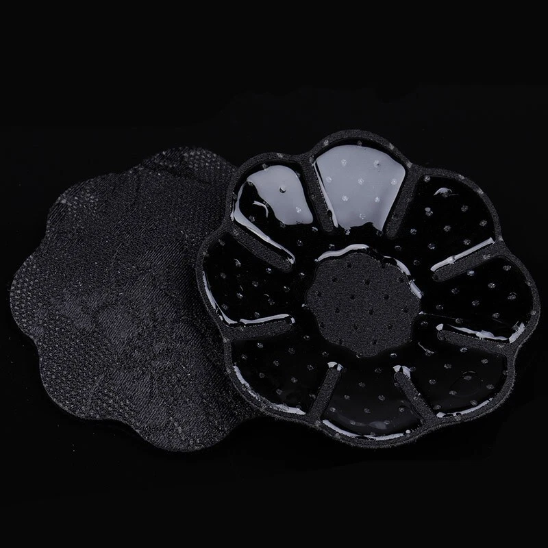 1 Paar Nippel cover Klebe Pads Brustwarzenabdeckung selbestklebend schwarz Stoff - Bild 2 von 4