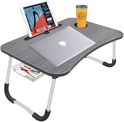 Large Foldable Bed Tray Lap Desk Portable Lap Desk Tablet & Phone Table Dining