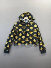 Disney Womens Gray Pullover Sweater Hooded Simba Drawstring Long Sleeve Size M