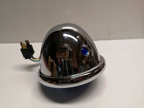 Scheinwerfer bläuliches Glas Chrom ø 11,5 cm Harley Custom (12) - Bild 4 von 4