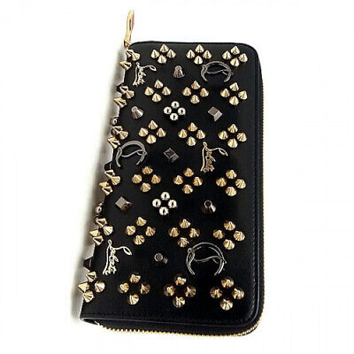 Christian Louboutin Panettone Leather Zip Long Wallet BLK Christian Louboutin Panettone Leather Zip Long Wallet BLK