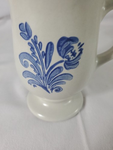 Pfaltzgraff Yorktowne Footed Pedestal Coffee Cups Mugs Stoneware -Set of 4 -F S - Picture 3 of 8