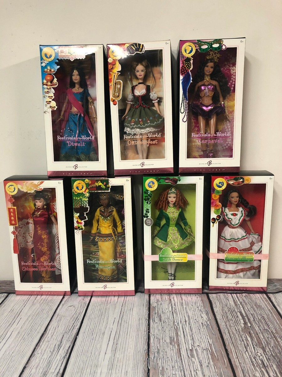 Barbie FESTIVALS OF THE WORLD Dolls Complete Set of 7 Mattel VHTF 
