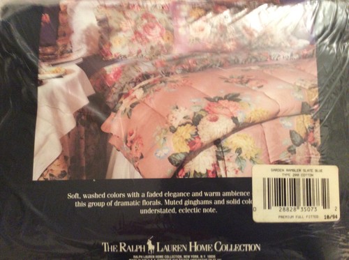 Rare 1994 Vintage Ralph Lauren Garden Rambler Full Ruffled Flat Sheet NIP - Picture 4 of 7