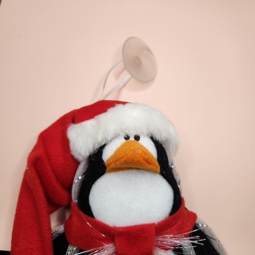 Fibra Ottica Natale Feltro Babbo Natale Pinguino Decorazione Finestra Natale 10" - Foto 5 di 8