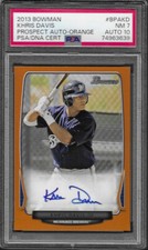 Khris Davis 2013 Bowman Orange Auto 93/250 #BPAKD PSA 7/PSA/DNA 10