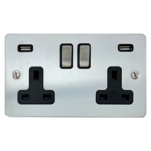 Interruptores de luz de cromo satinado FSC3, enchufes, reguladores, cocina, fusible, TV, BT - Imagen 4 de 44