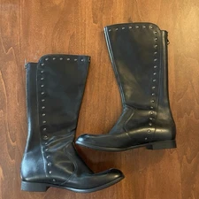 Born Black Leather Zip Knee High Riding Boots Style Womens Size 8.5