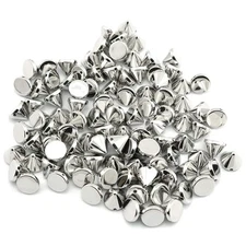 100 PCS Bullet Rivets Cone Spike Studs Silver 10mm DIY Garment Accessories