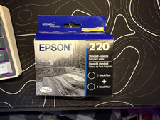 Epson 220 Black Ink Cartridge - 2 Pack -  T220120-D2 - EXP: 03-2027 - NEW 