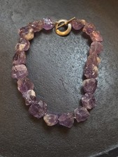 153g Artisan Sterling Silver & Raw Amethyst C...