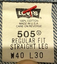 Vintage Levi’s 505 Jeans Made In USA 1990s 90s Worn size W 40 L 30 Levis