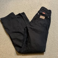Vintage Wrangler Jeans Womens 11x34 14MWZ Cowboy Cut Black Slim USA Denim